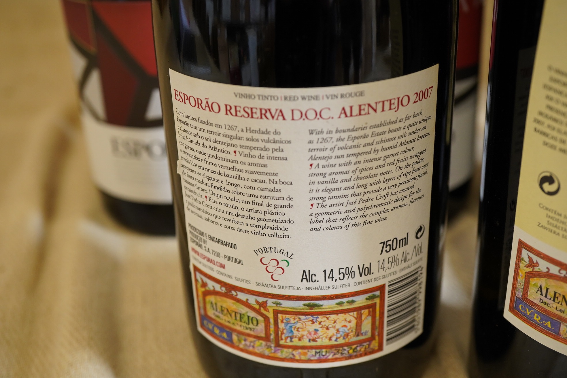 A mixed parcel of Portuguese Alentejo red and white wine